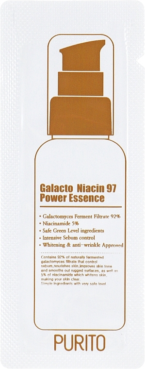 Відновлювальна есенція для обличчя з екстрактом галактомісісу - Purito Galacto Niacin 97 Power Essence (пробник) — фото N1