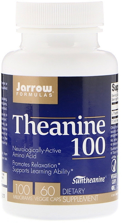Теанин 100 мг - Jarrow Formulas Theanine, 100 mg  — фото N1