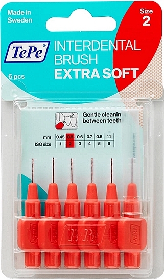 Набор межзубных ершиков "Extra Soft", 0.5 мм - TePe Interdental Brush Extra Soft Size 2 — фото N1