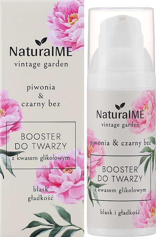 Бустер для лица с гликолевой кислотой "Пион и бузина" - NaturalME Vintage Garden Peony & Elderberry Shine & Smoothness Booster — фото N2