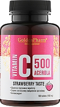Парфумерія, косметика Вітамін С "Ацерола" зі смаком полуниці, 100 таблеток - Голден Фарм