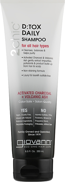 Шампунь для волос - Giovanni 2Chic D:tox Daily Shampoo — фото N1