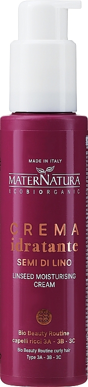 Увлажняющий крем для кудрявых волос - MaterNatura Linseed Moisturising Cream For Curly Hair — фото N1