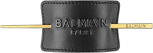 Заколка для волосся - Balmain Paris Hair Couture Genuine Leather Signature Hair Barrette Black — фото N1