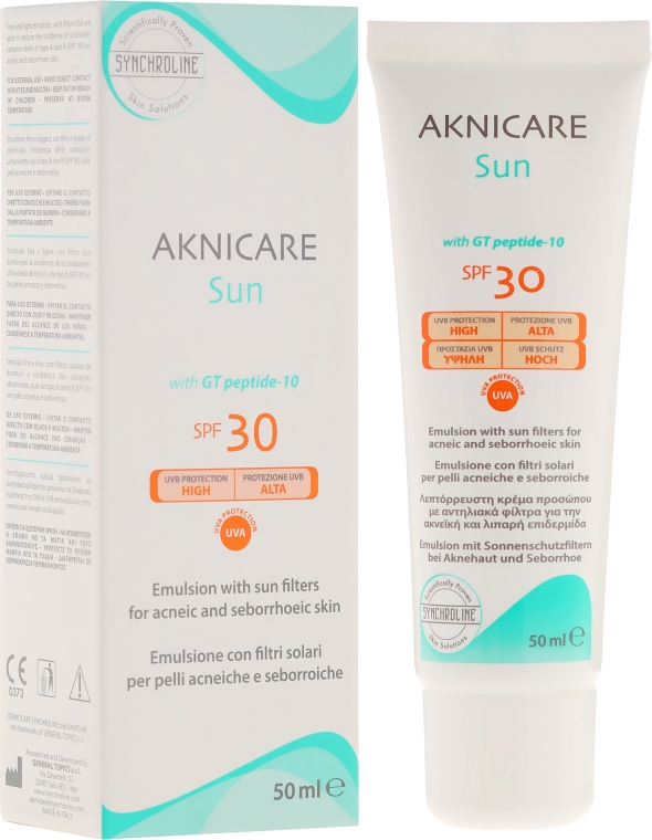 Защитный крем для лица SPF30 - Synchroline Aknicare Sun Emulsion SPF30 — фото N1