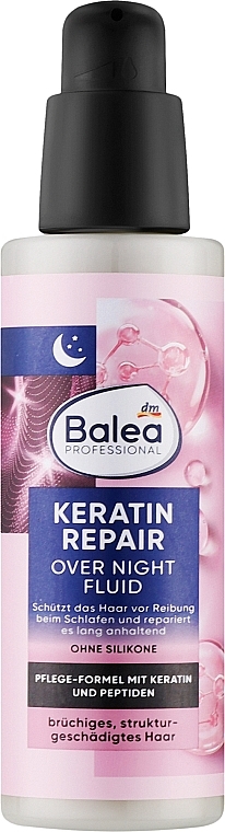 Профессиональный ночной флюид для поврежденных волос - Balea Keratin Repair Over Night — фото N1