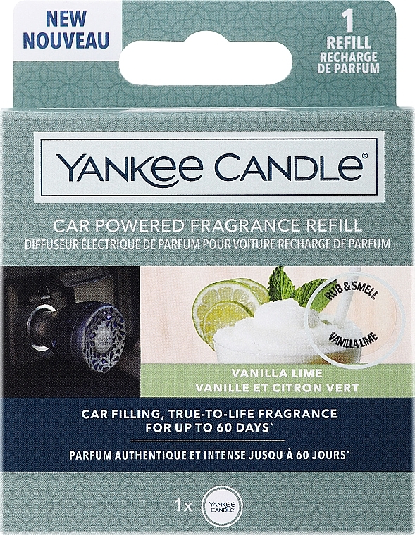 Аромадиффузор в машину - Yankee Candle Car Powered Fragrance Refill Vanilla Lime (сменный блок) — фото N1