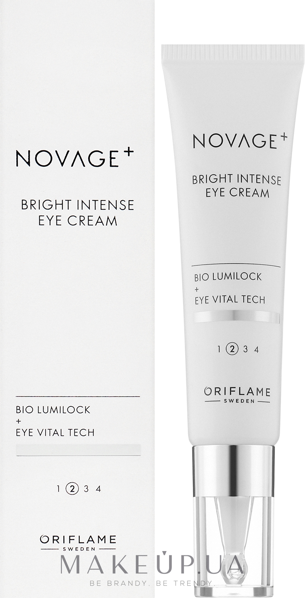 Крем для кожи вокруг глаз против пигментации - Oriflame Novage+ Bright Intense Eye Cream — фото 15ml
