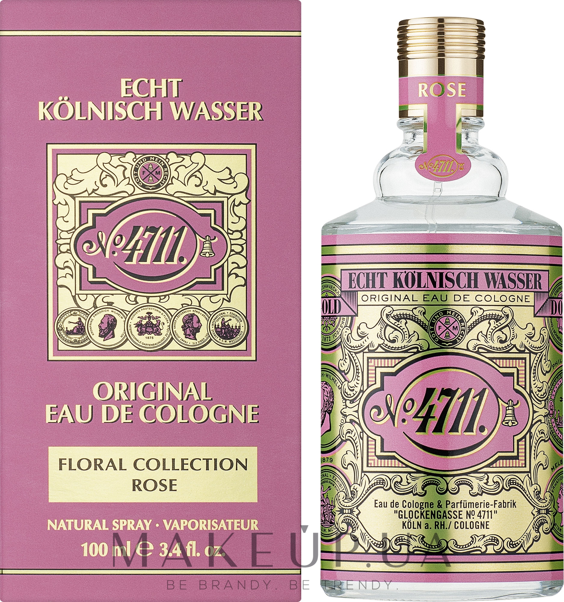 Maurer & Wirtz 4711 Original Eau de Cologne Rose - Одеколон — фото 100ml