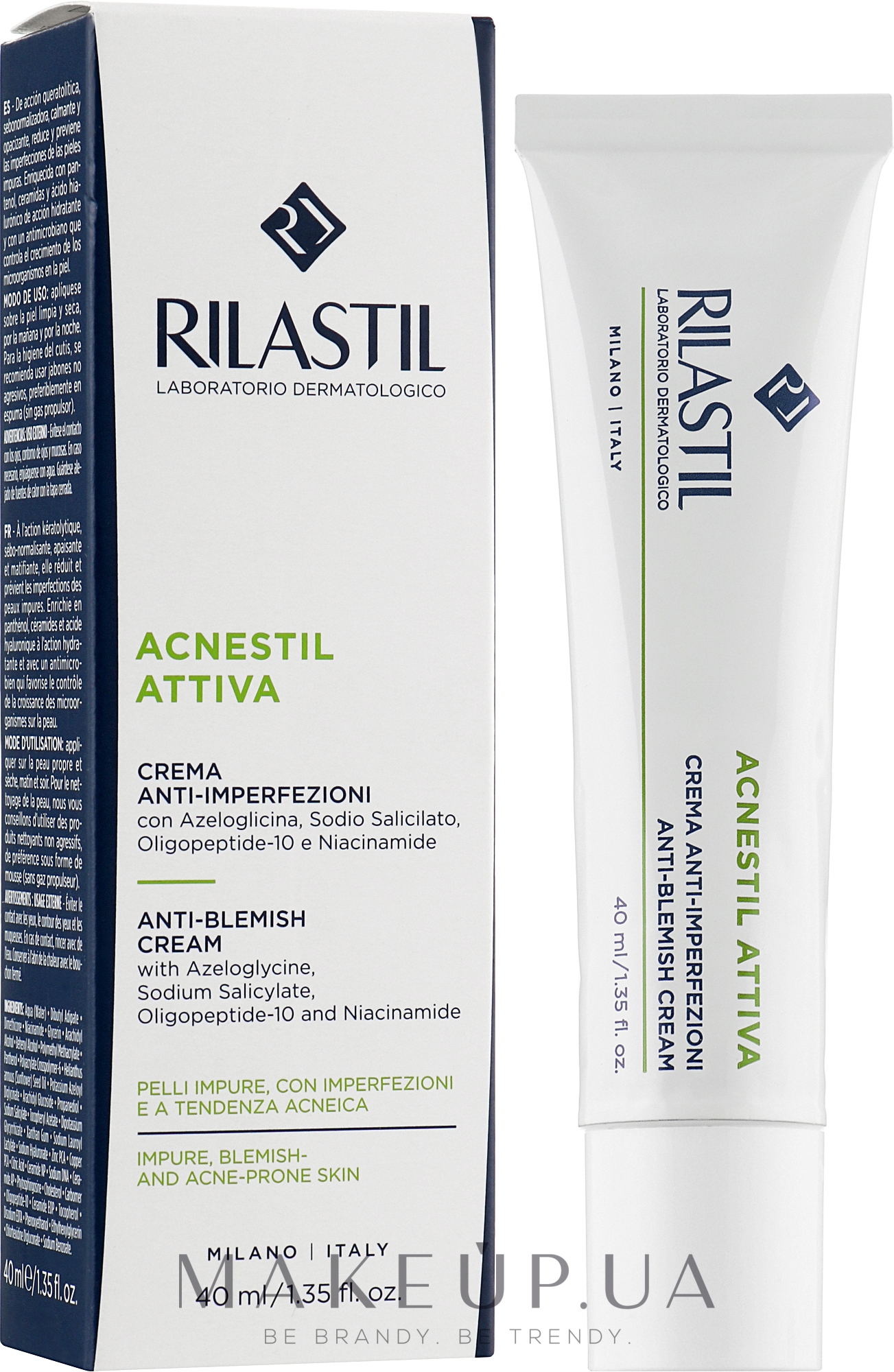 Крем для проблемної шкіри, схильної до акне - Rilastil Acnestil Attiva — фото 40ml