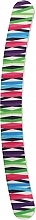 Парфумерія, косметика Пилочка для нігтів, затінена, 2-функційна вигнута, 74776, біла з різнокольоровими смужками - Top Choice