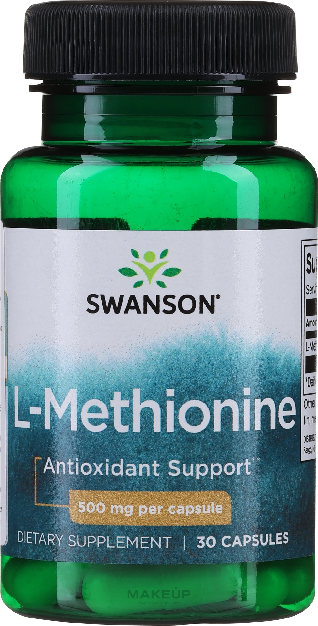 Пищевая добавка "L-Метионин", 500 мг - Swanson 100% Pure L-Methionine 500mg — фото 30шт