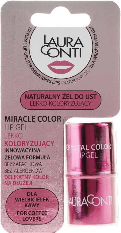 Увлажняющий гель для губ с розовым оттенком - Laura Conti Miracle Color Lip Gel — фото N1