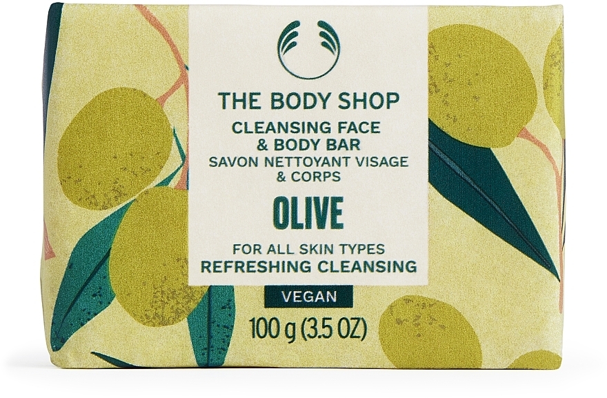Мило для обличчя й тіла "Оливка" - The Body Shop Olive Cleansing Face & Body Bar — фото N1