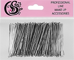 Невидимки для волос волнистые с двумя шариками металлические 50 мм, серебро - Cosmo Shop — фото N1