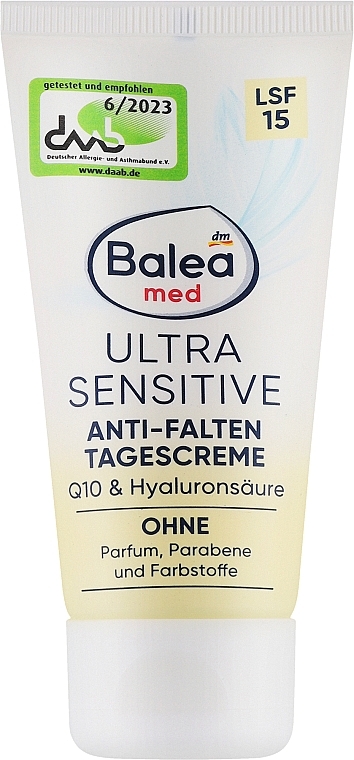 Денний крем проти зморщок для чутливої шкіри обличчя - Balea Med Ultra Sensitive — фото N1