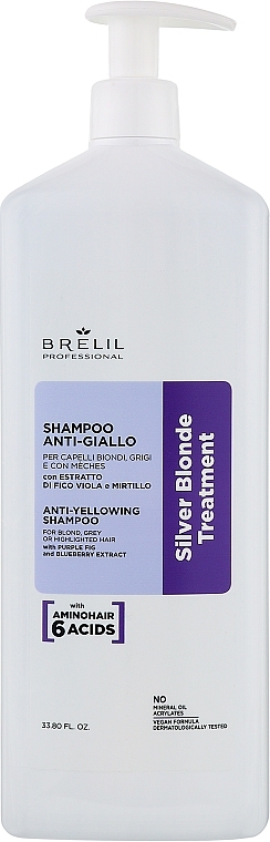 Шампунь для нейтралізації жовтизни - Brelil Silver Blonde Treatment Anti-Yellowing Shampoo — фото N2