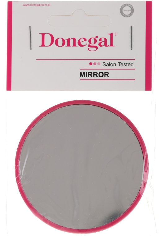 Компактне кругле дзеркальце, 9511, 7 см, малинове - Donegal — фото N1
