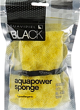 Парфумерія, косметика Чоловіча губка для душу, жовта - Suavipiel Black Aqua Power Sponge