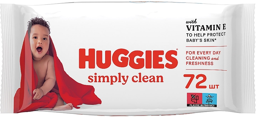 Детские влажные салфетки "Simply Clean", 72шт - Huggies