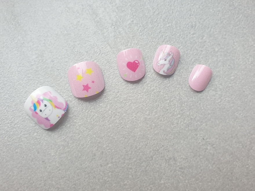 Накладные самоклеящиеся ногти для детей "Единорог", 976 - Deni Carte Tipsy Kids  — фото N4