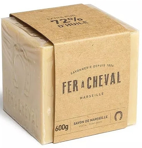Натуральне рослинне мило, куб - Fer A Cheval Vegetal Marseille Soap Cube — фото N2