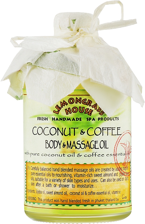 Масло для тела "Кокос/кофе" - Lemongrass House Coconut&Coffe Body & Massage Oil — фото N1