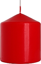 Свеча цилиндрическая 80x90 мм, красная - Bispol — фото N1