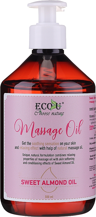 Олія для масажу - Eco U Massage Oil Sweet Almond Oil — фото N3
