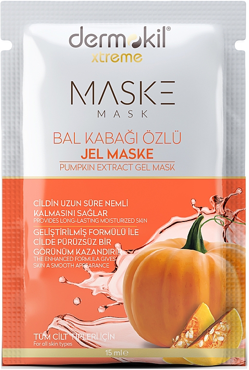 Гелевая маска для лица с экстрактом тыквы - Dermokil Pampkin Extract Gel Mask (саше) — фото N1