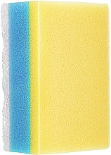 Парфумерія, косметика Прямокутна губка для ванни, жовто-блакитно-біла - Ewimark