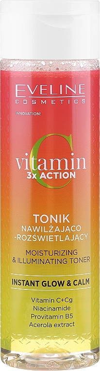 Увлажняющий и осветляющий тоник - Eveline Cosmetics Vitamin C 3x Action Moisturizing and Illuminating Toner — фото N1