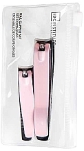 Набір, рожевий - IDC Institute Nail Clipper Set (n/clipper/2pcs) — фото N1