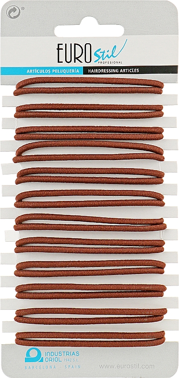 Резинки для волос, 24 шт., 00634, коричневые - Eurostil — фото N1