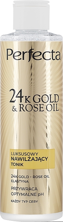 Зволожувальний тонік для обличчя - Perfecta 24k Gold & Rose Oil — фото N1