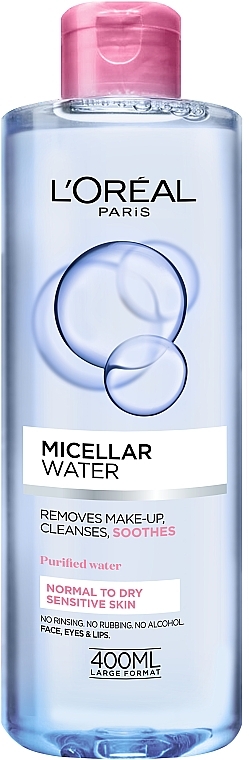 Мицеллярная вода для сухой и чувствительной кожи лица с глицерином - L'Oreal Paris Skin Expert Micellar Water — фото N1
