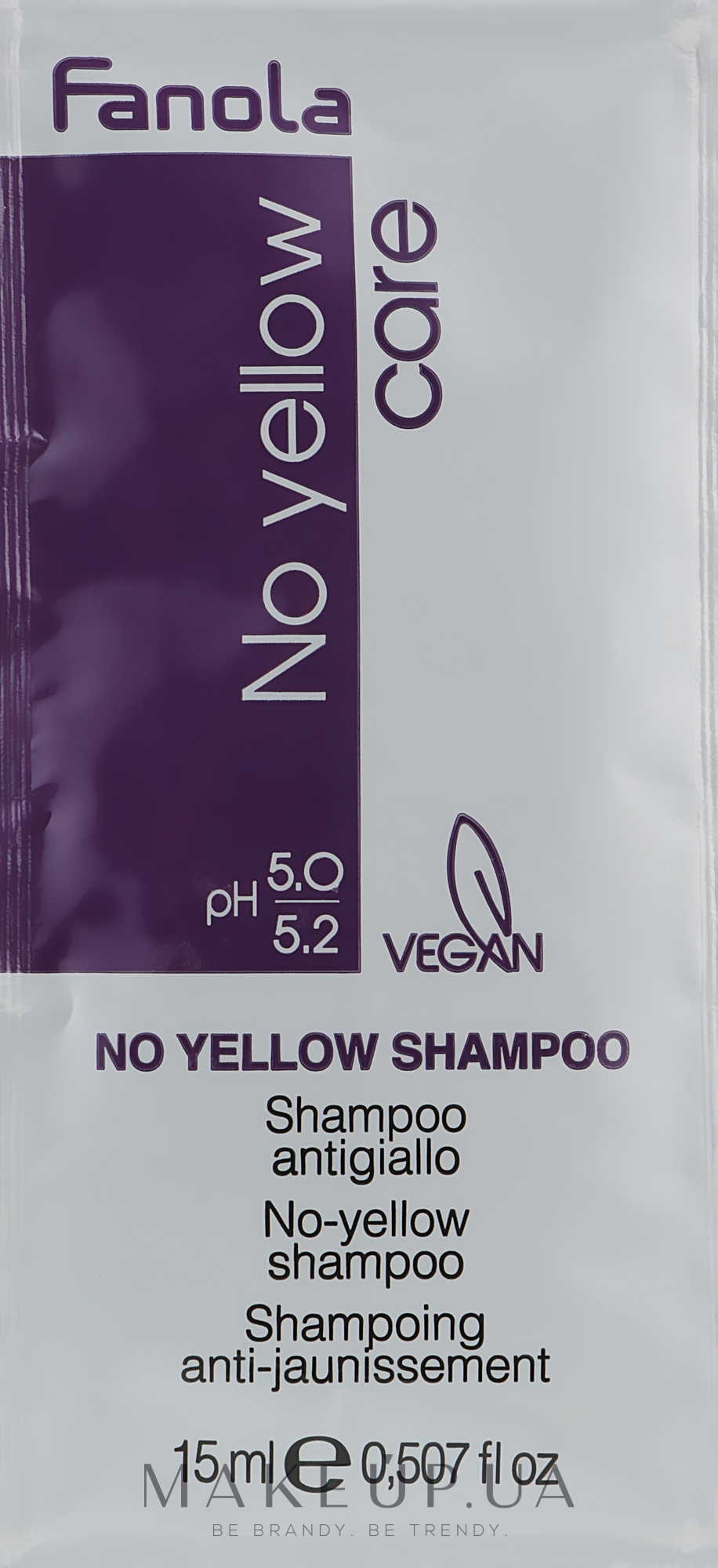 Шампунь для нейтралізації жовтизни - Fanola No-Yellow Shampoo (пробник) — фото 15ml