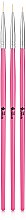 Парфумерія, косметика Набір пензлів для розпису вензелів і тонких ліній, рожевий - Nails Molekula