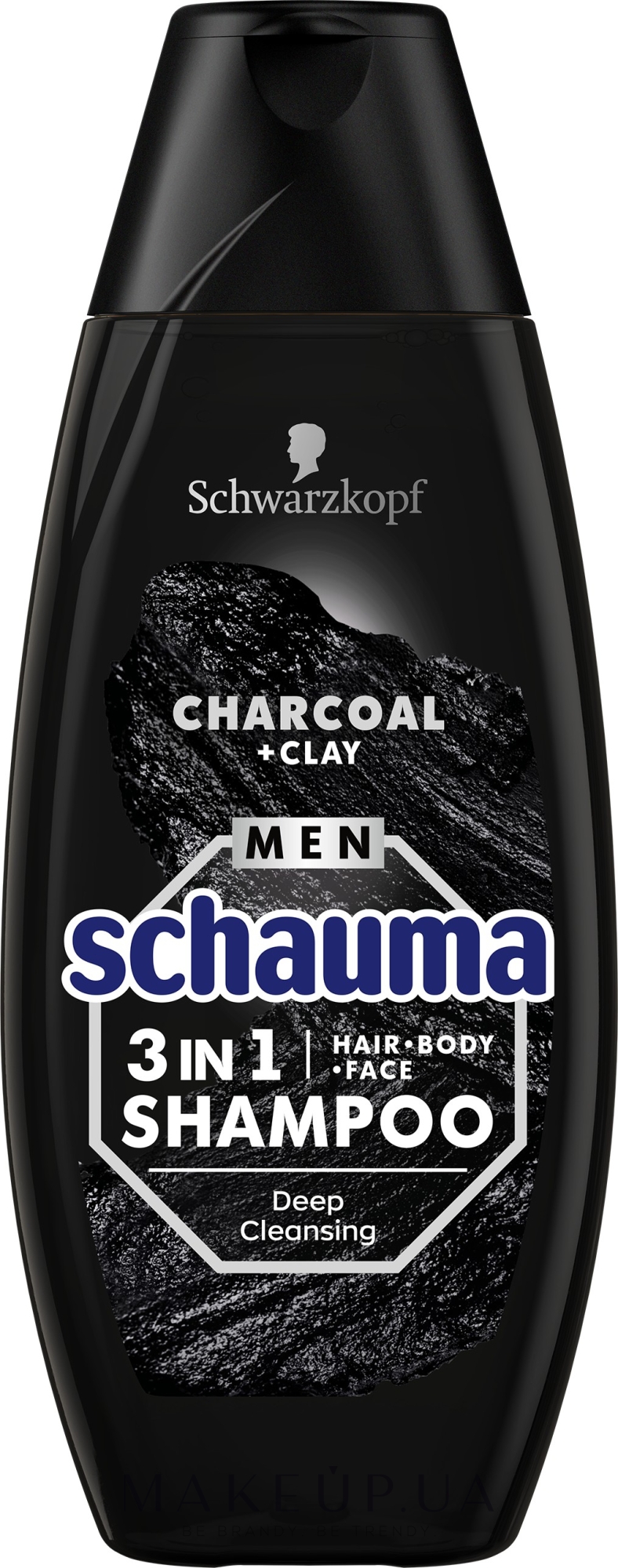 Шампунь для чоловіків "Вугілля і вулканічна глина" - Schwarzkopf Schauma Men 3 in 1 Shampoo — фото 400ml