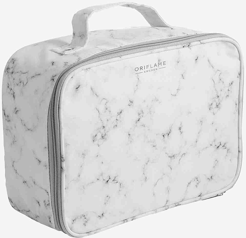 Косметичка-органайзер, белая с мраморным принтом - Oriflame Skincare Toiletry Bag — фото N1