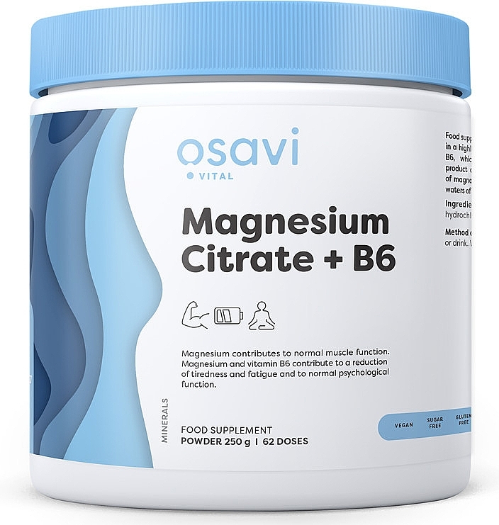 Пищевая добавка "Цитрат магния + В6", в порошке - Osavi Magnesium Citrate + B6 Powder — фото N1