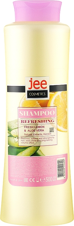 Шампунь для волосся "Освіжальний" з лимоном і алое вера - Jee Cosmetics Shampoo Refreshing — фото N1
