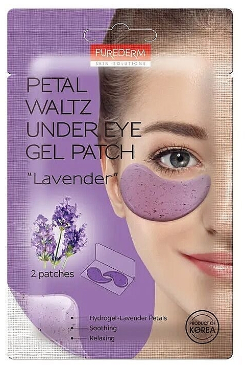 Гидрогелевые патчи под глаза "Лаванда" - Purederm Petal Waltz Under Eye Gel Patch "Lavender" — фото N1