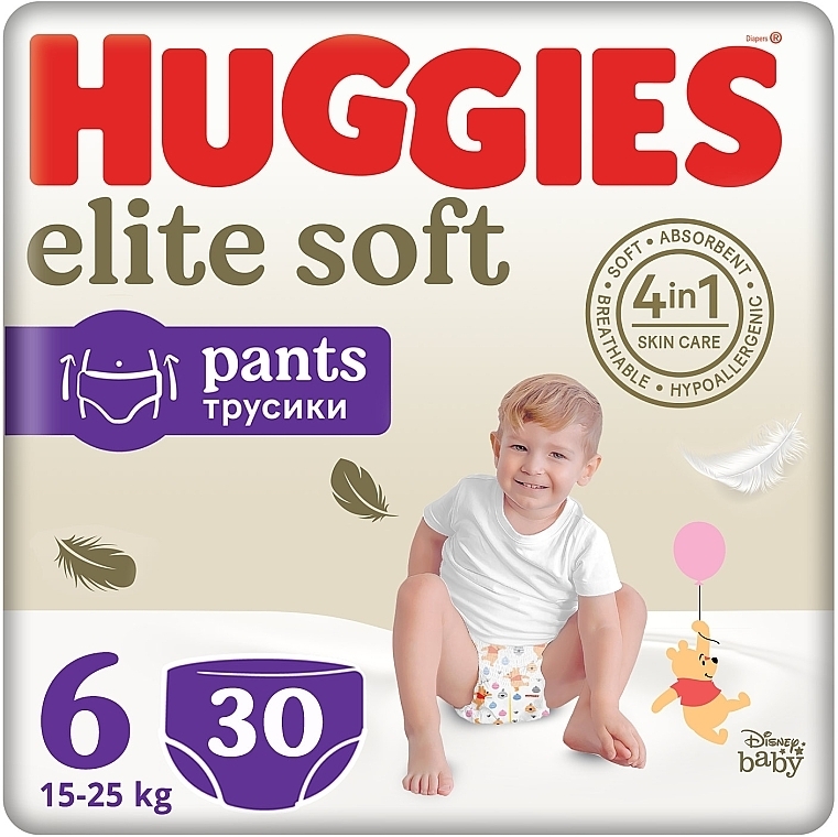 Подгузники-трусики Elite Soft Pants 6 (15-25 кг), 30 шт. - Huggies