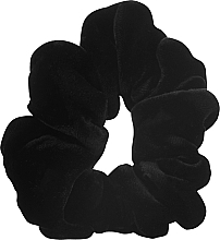 Бархатная резинка для волос из натурального шелка, черная - ScrunchyUA — фото N1