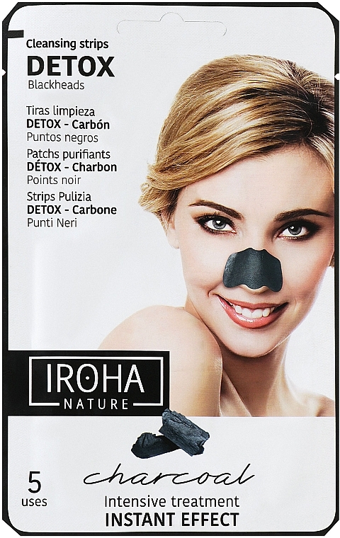 Патчи для носа - Iroha Nature Detox Cleansing Strips Charcoal — фото N1