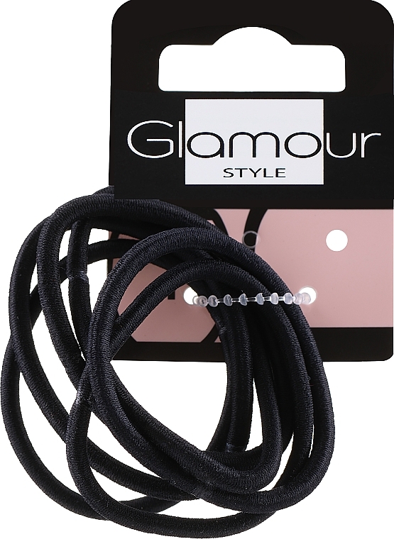 Резинки для волосся, 175020, чорні - Glamour — фото N1