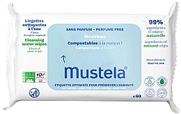 Очищающие салфетки для детей, без запаха - Mustela Compostable Unscented Cleansing Wipes — фото N1