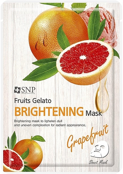 Маска для обличчя освітлювальна з екстрактом грейпфрута - SNP Fruits Gelato Brightening Mask — фото N1