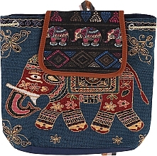 Духи, Парфюмерия, косметика Рюкзак-мешок из ткани CS10988A, с принтом слоны, синий - Cosmo Shop